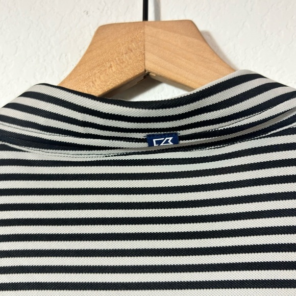 CUTTER AND BUCK BLACK GREY STRIPED MEN POLO SHORT SLEEVE SIZE 1XB BRAND NEW - Picture 5 of 8